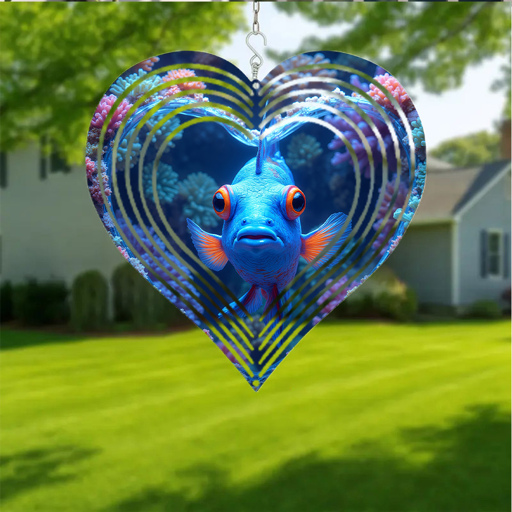 Aquarium Blue Marine - Campanella a vento 2D piatta, 1